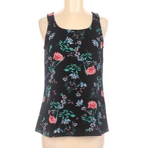 Loveappella Sleeveless Blouse Size Medium Floral rounded hem casual